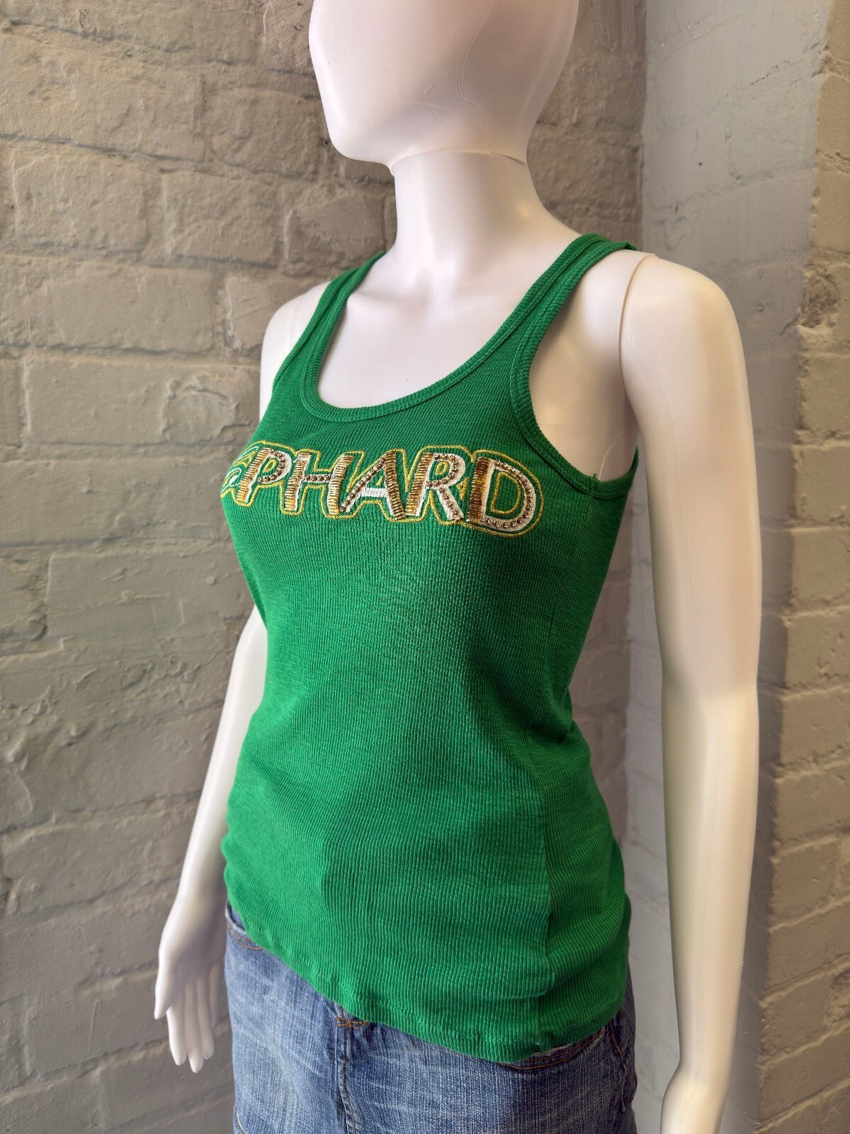 Phard Green Ribbed Tank Top