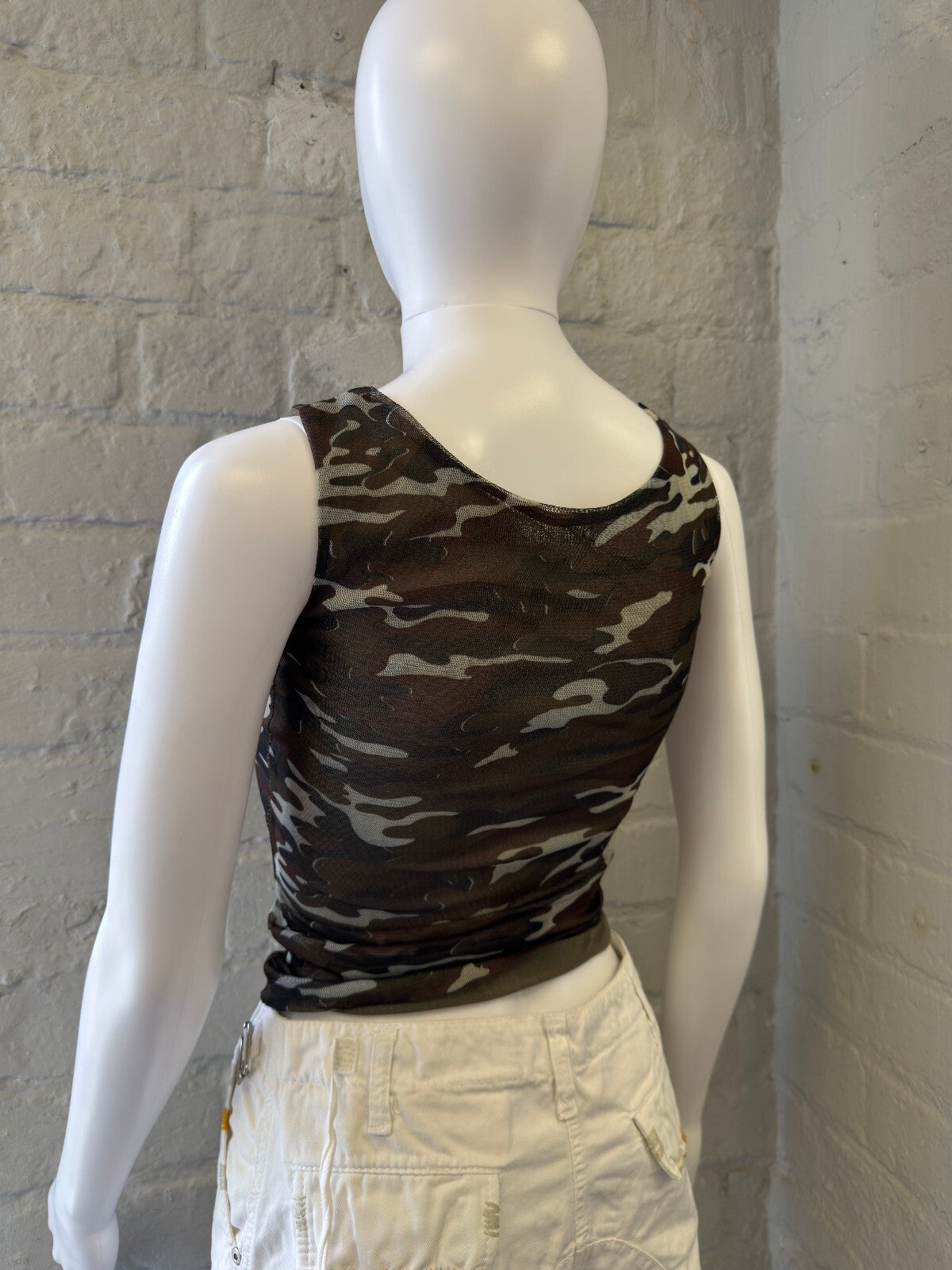 Italian Camouflage Mesh Tank Top
