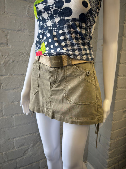Guess Mini Skirt with Belt Khaki