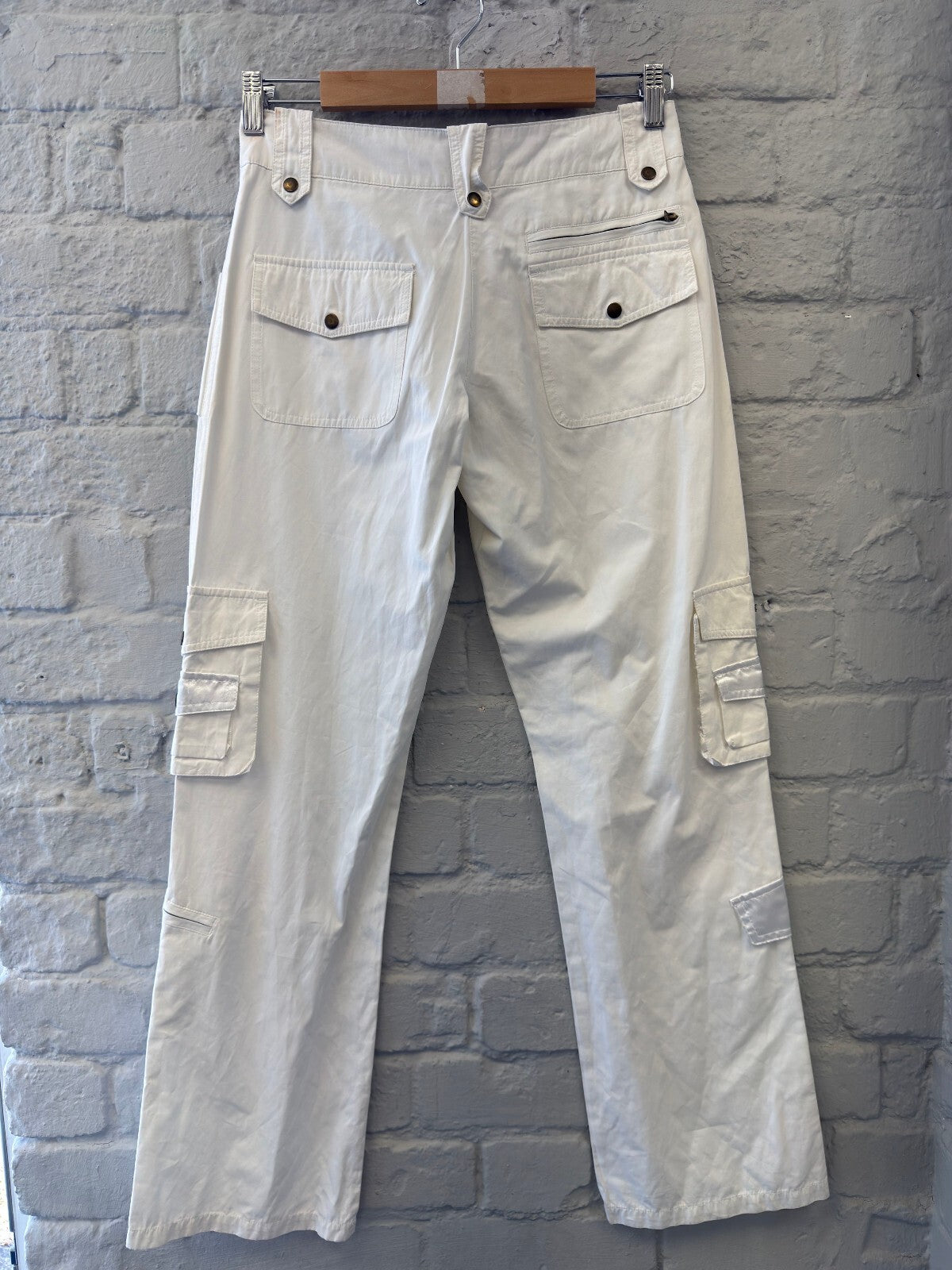 Y2K Straight Leg White Cargo Trousers
