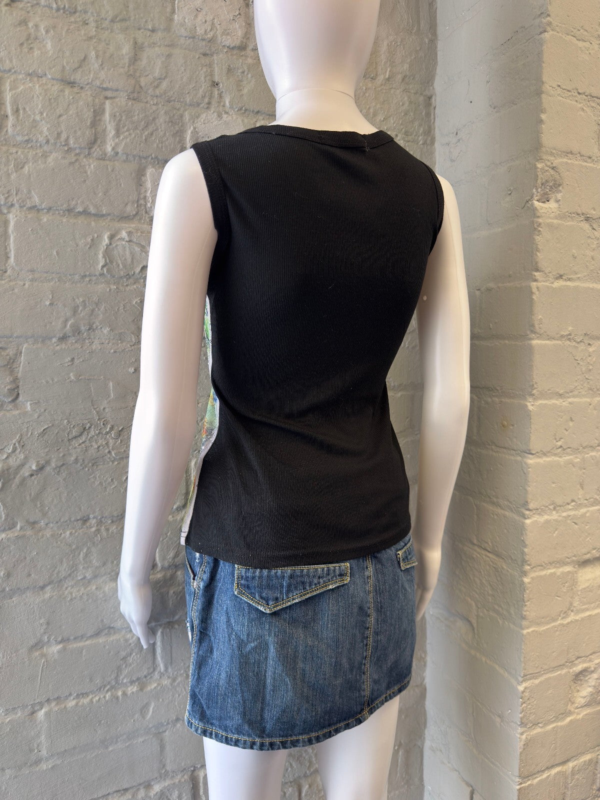 Butterfly Print Tank Top with Embellishments