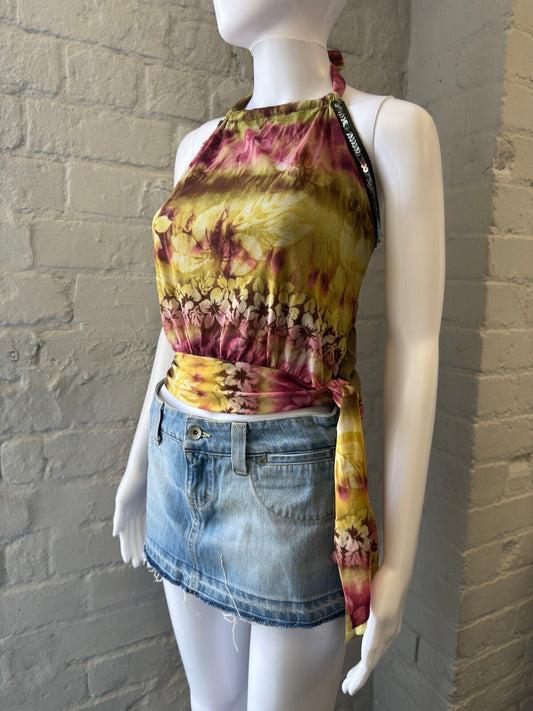 Halter Neck Fairy Floral Tie-Dye Top