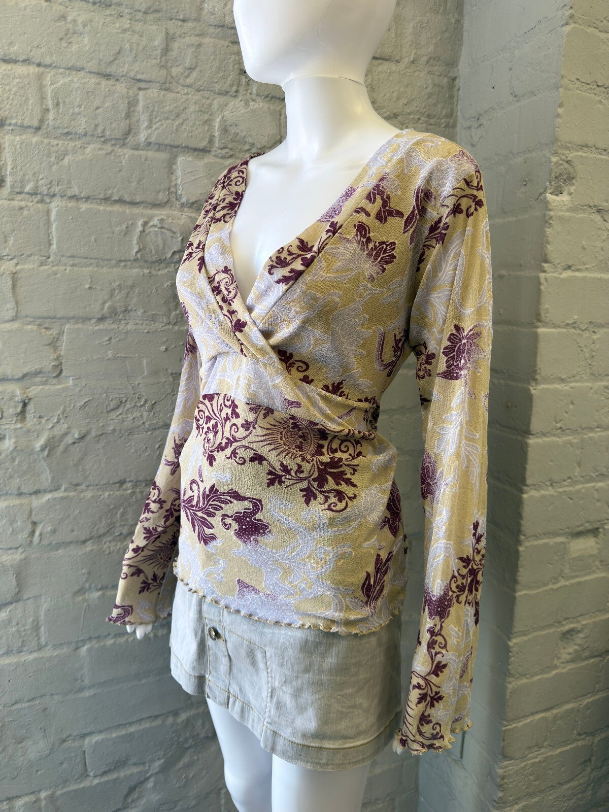 Floral Mesh Purple Long Sleeve