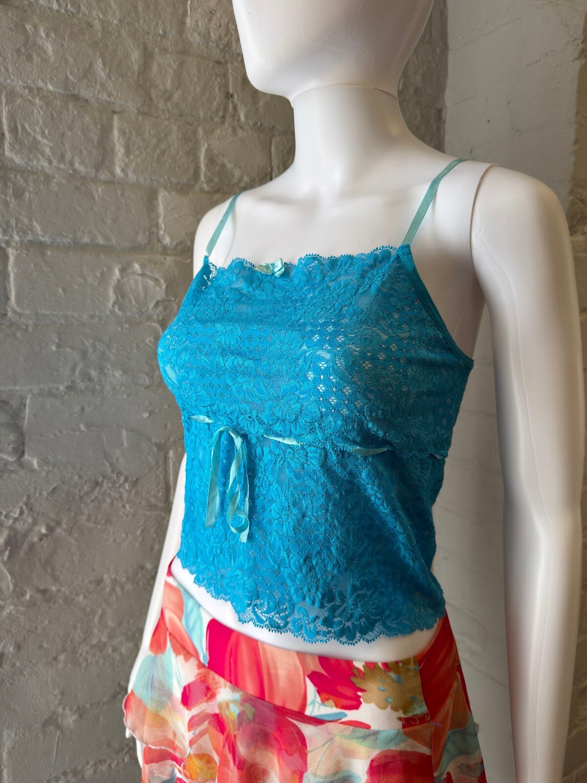 Blue Lace Camisole Top