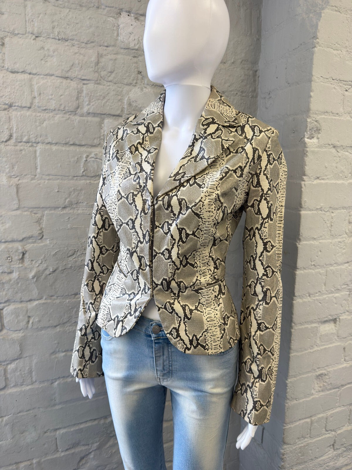 Motivi Snake Print Leather Jacket