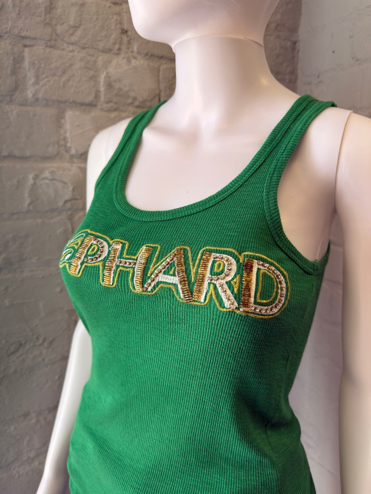 Phard Green Ribbed Tank Top