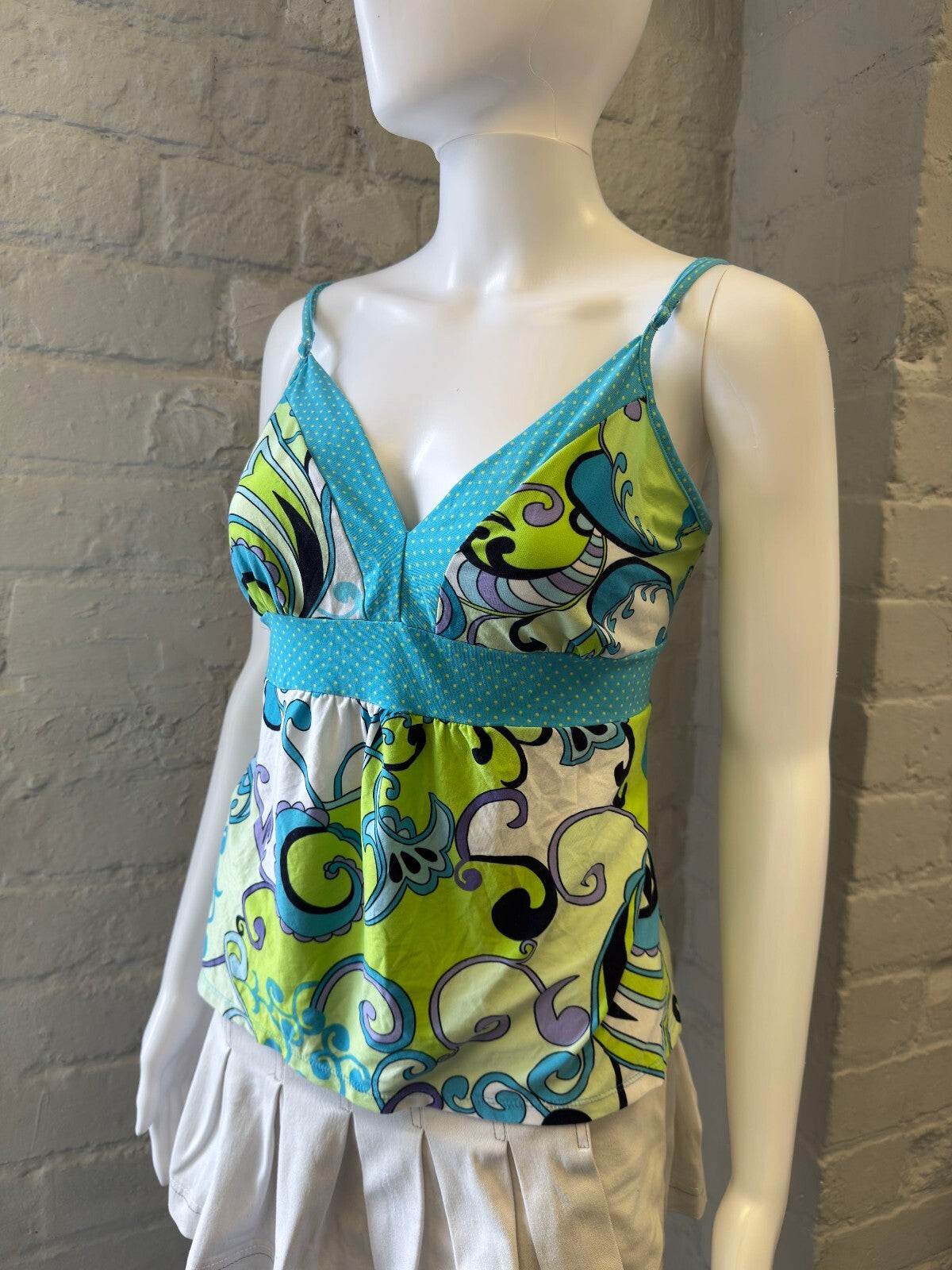 Bay Studio Blue and Green Patterned Camisole Top