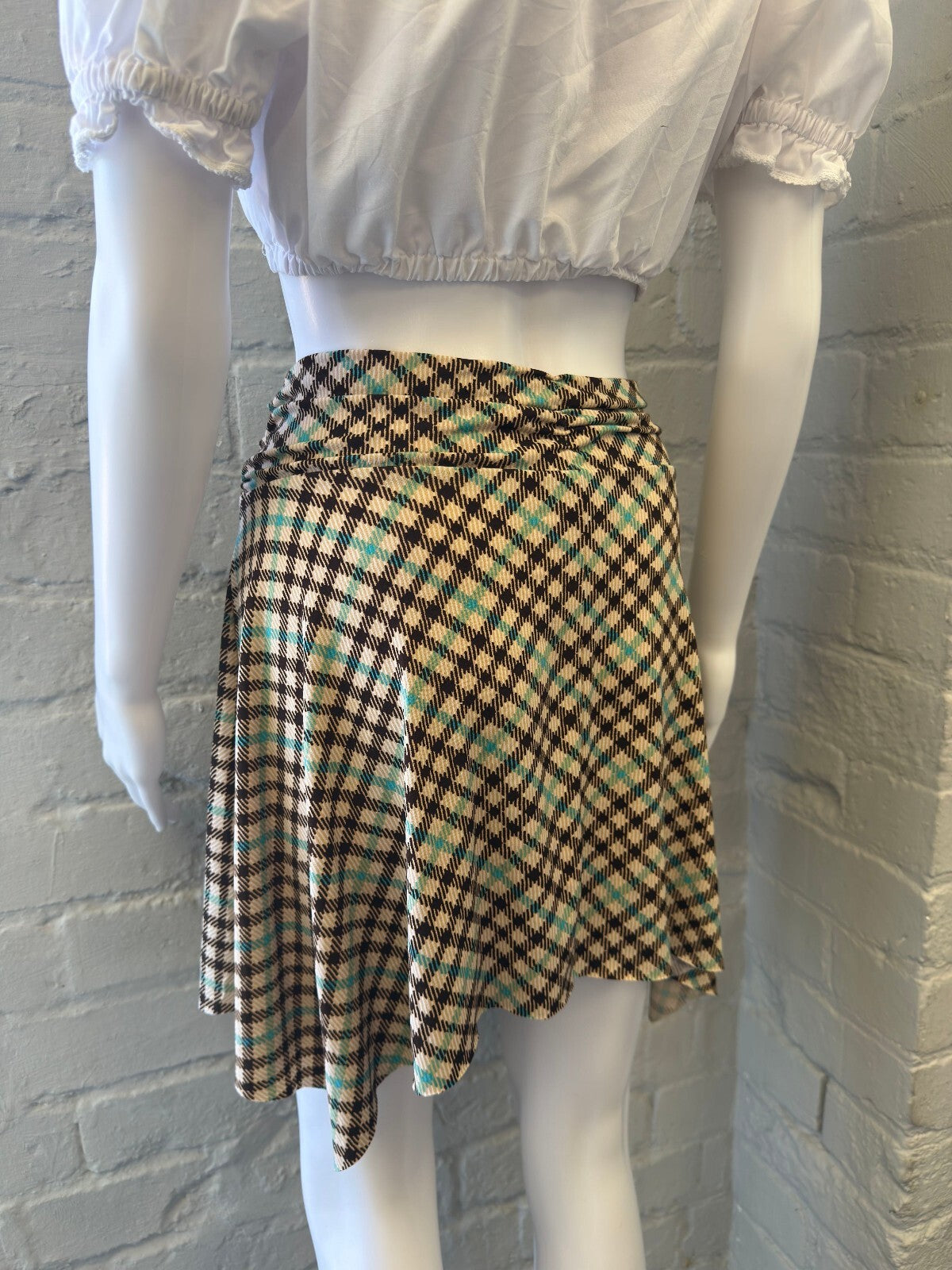 Vintage Plaid Midi Skirt