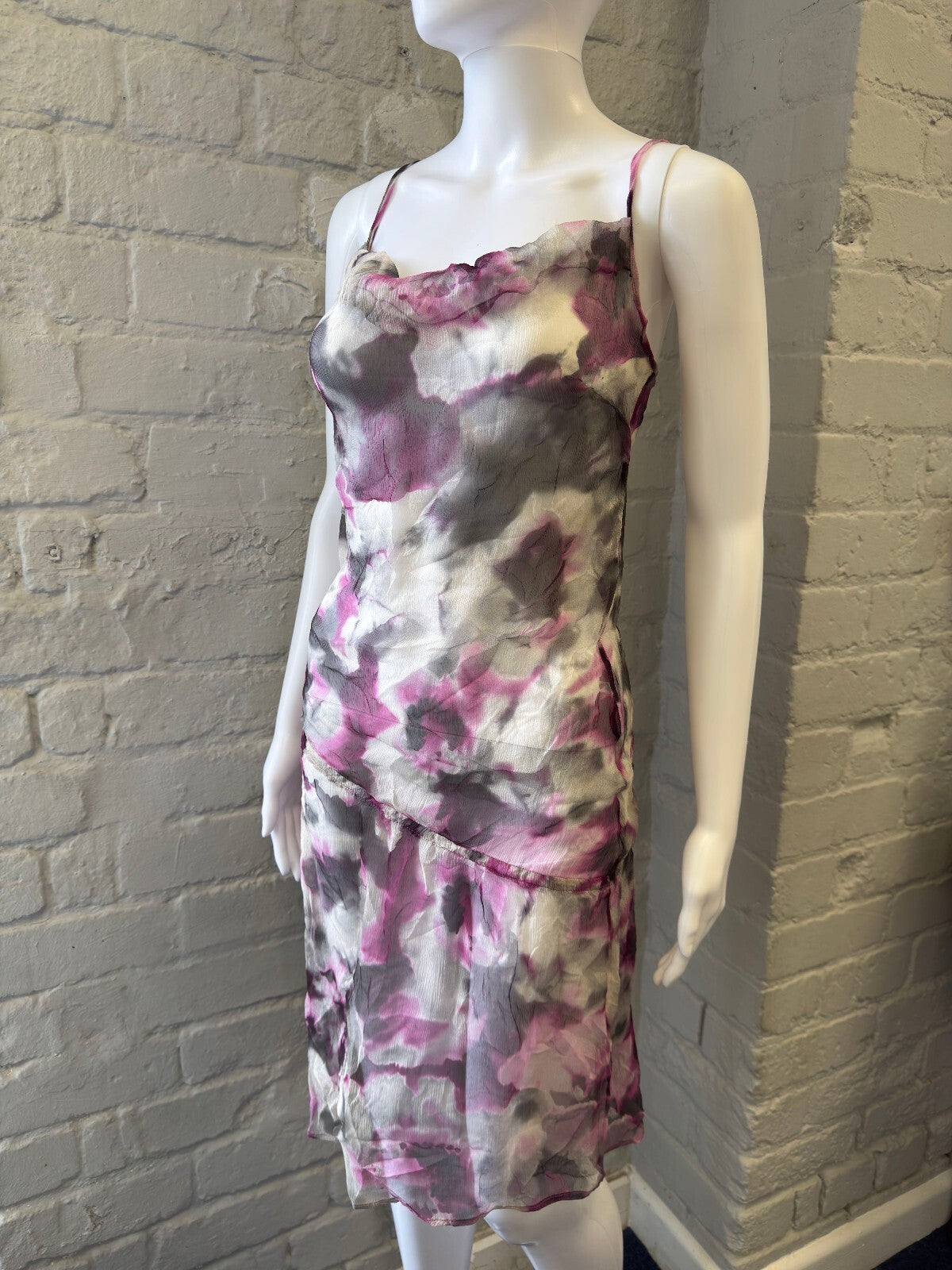 Liu Jo Italian Floral Print Mesh Slip Dress