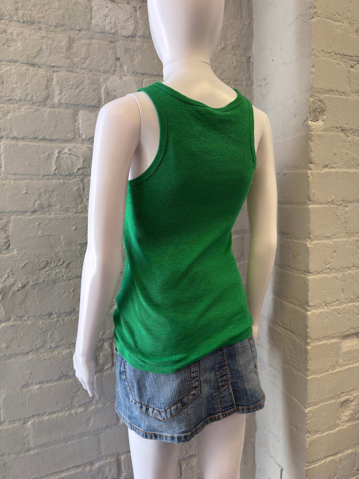 Phard Green Ribbed Tank Top