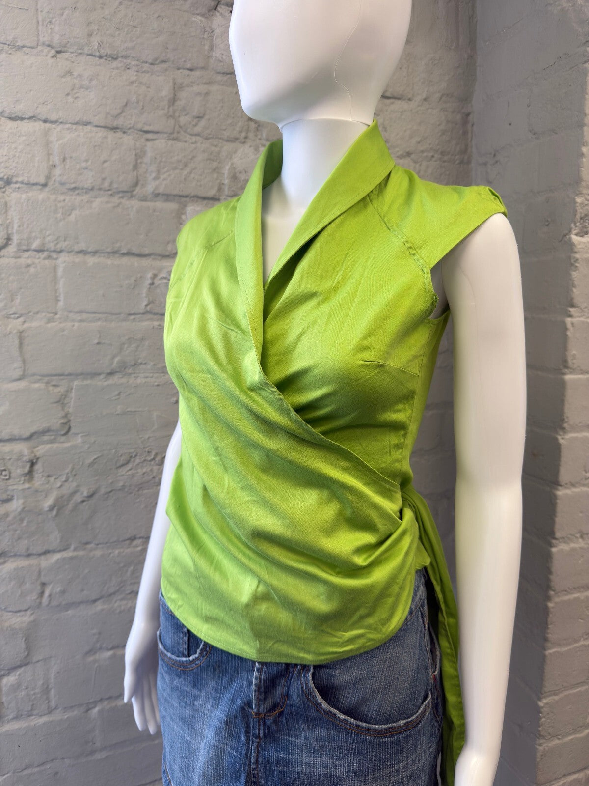 Italian Lime Green Wrap Top