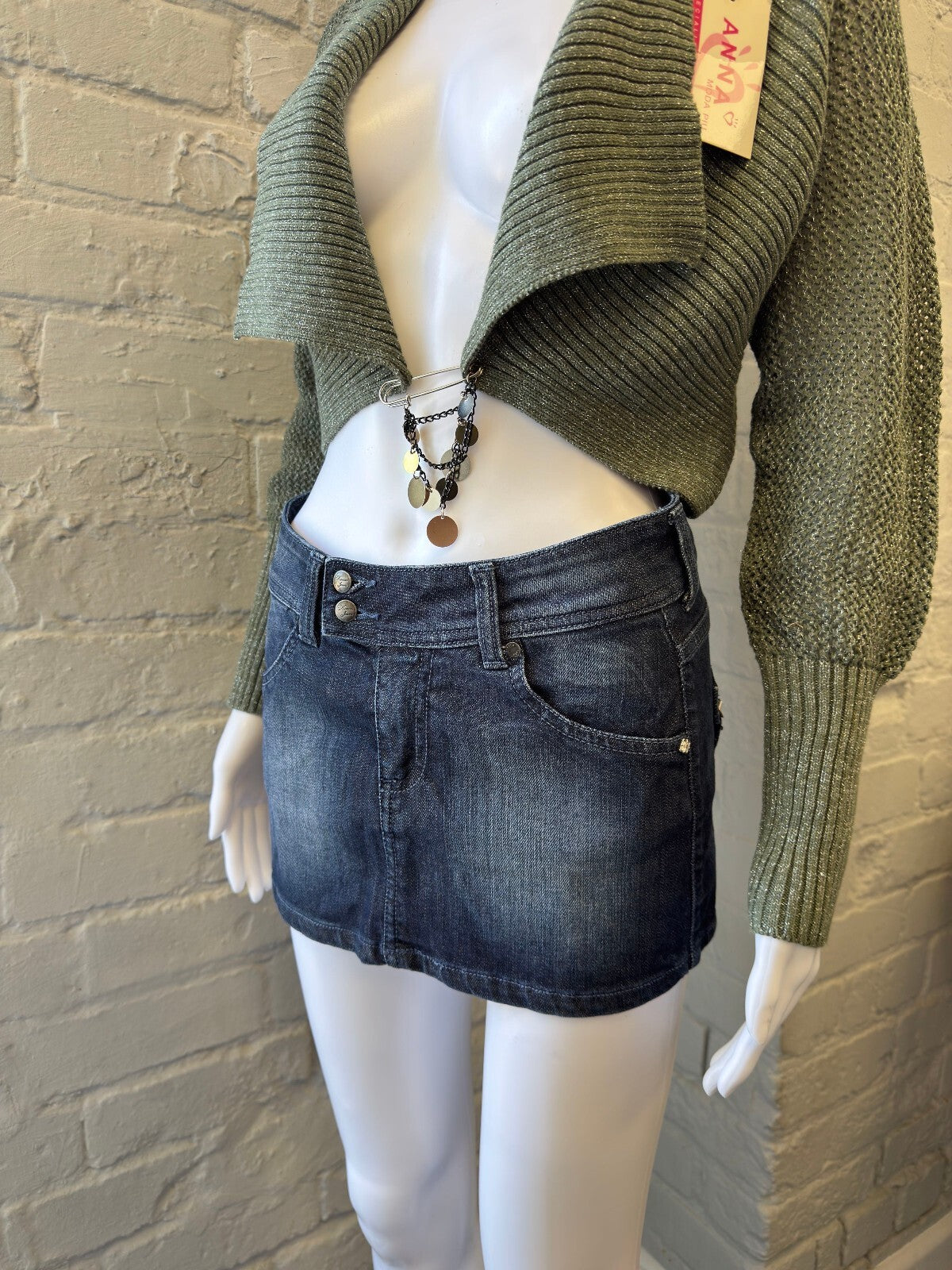 Kocca Denim Mini Skirt with Studded Back Pockets