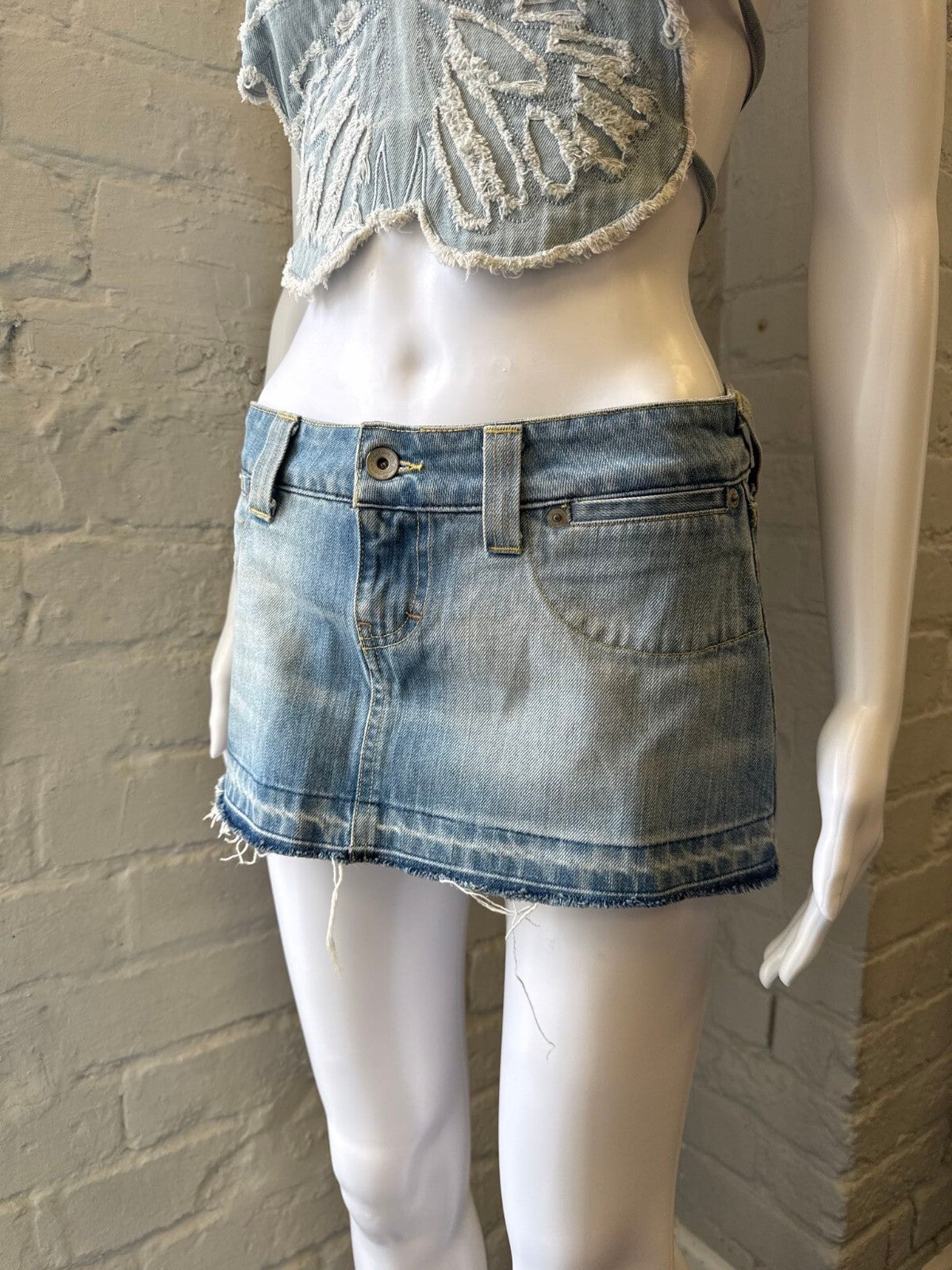 Ben Sherman Vintage Light Blue Denim Mini Skirt
