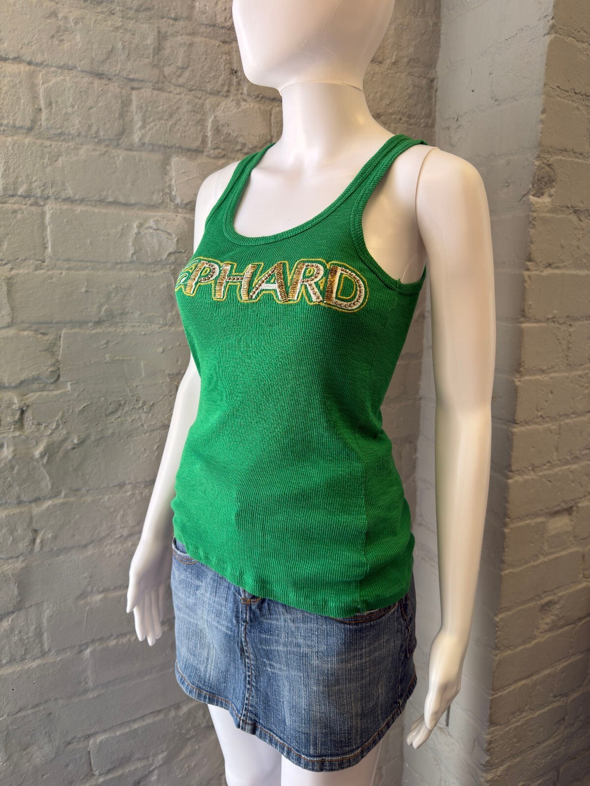 Phard Green Ribbed Tank Top