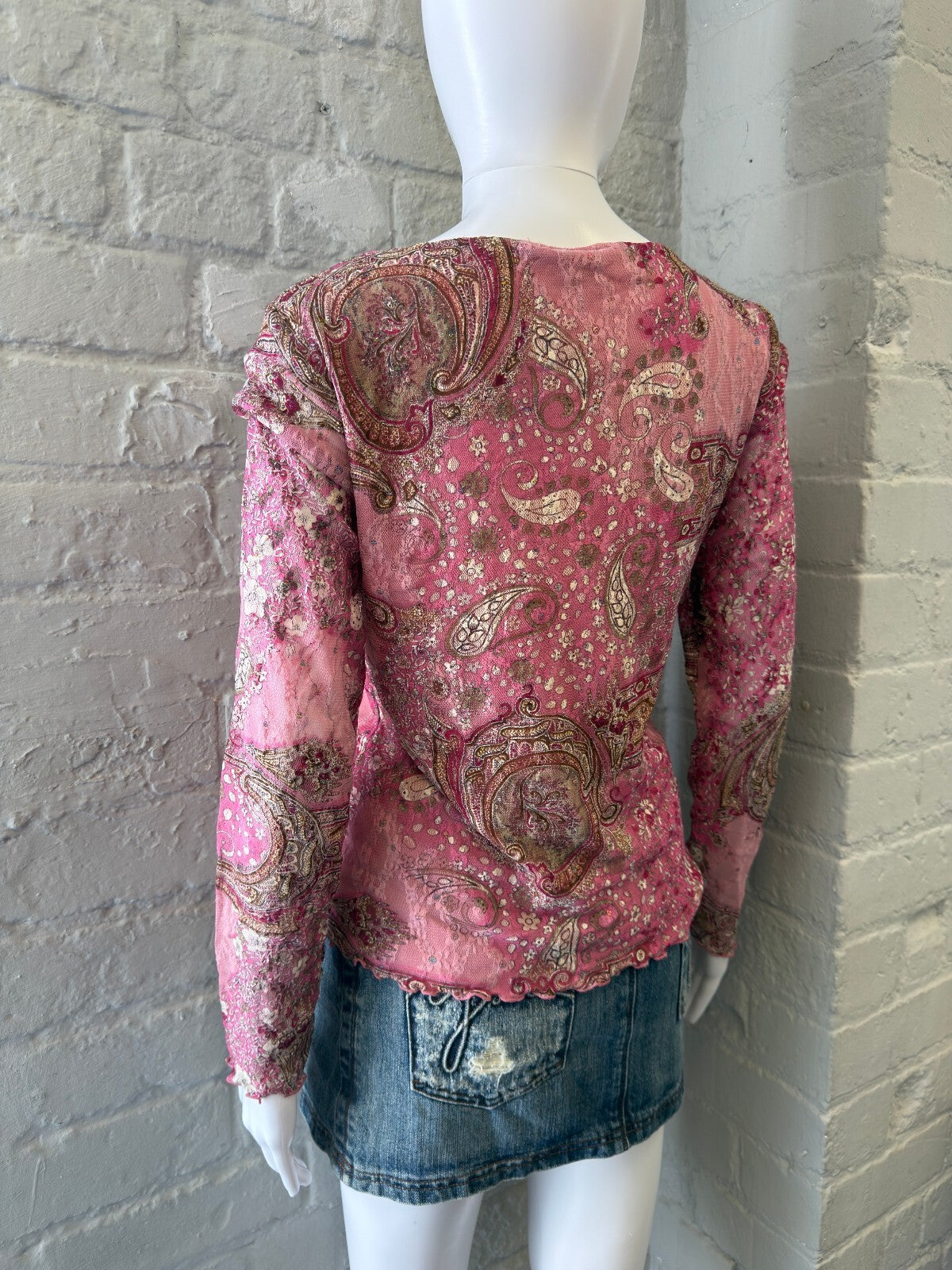 Y2K Pink Paisley Long Sleeve
