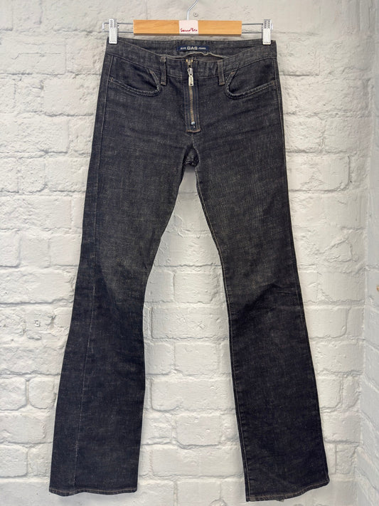 GAS Jeans Low Rise Black Flared Denim Jeans