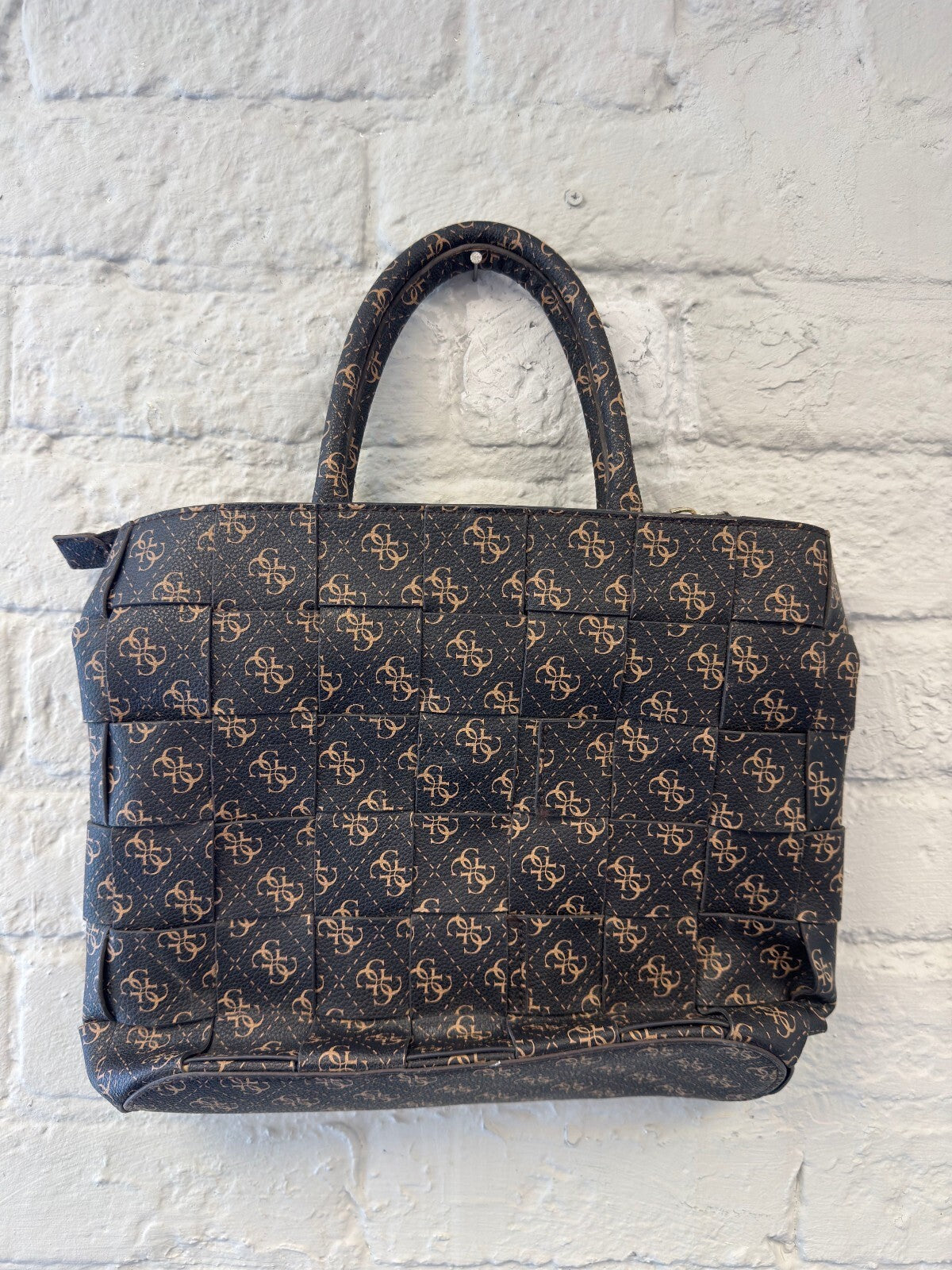 Guess Signature Logo Black Tote Bag