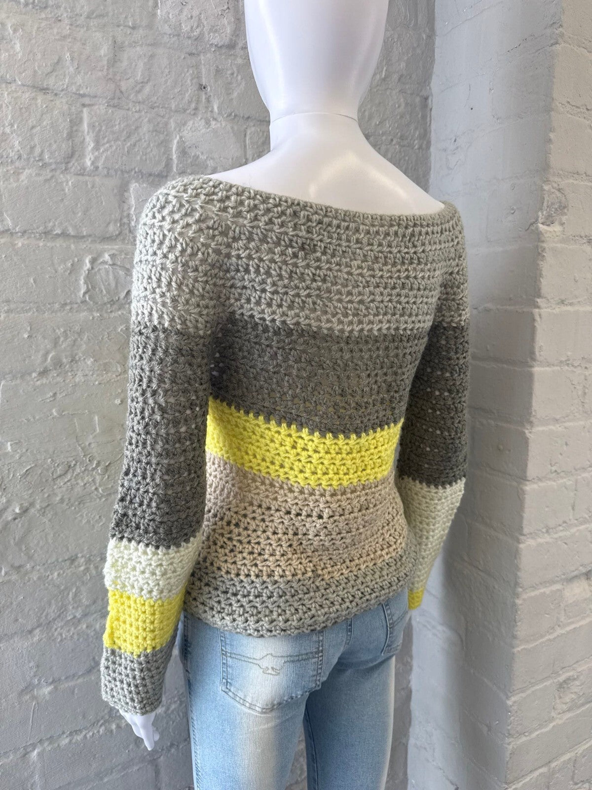 Handmade Striped Crochet Jumper