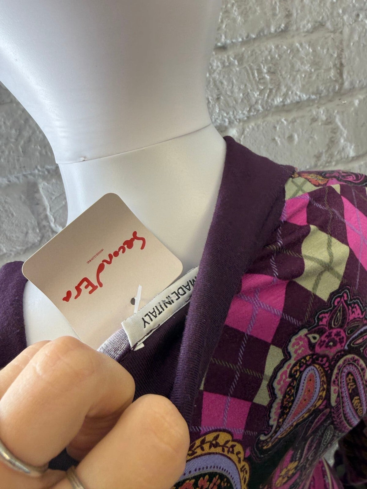 Purple Paisley Wrap Top with Tie Waist