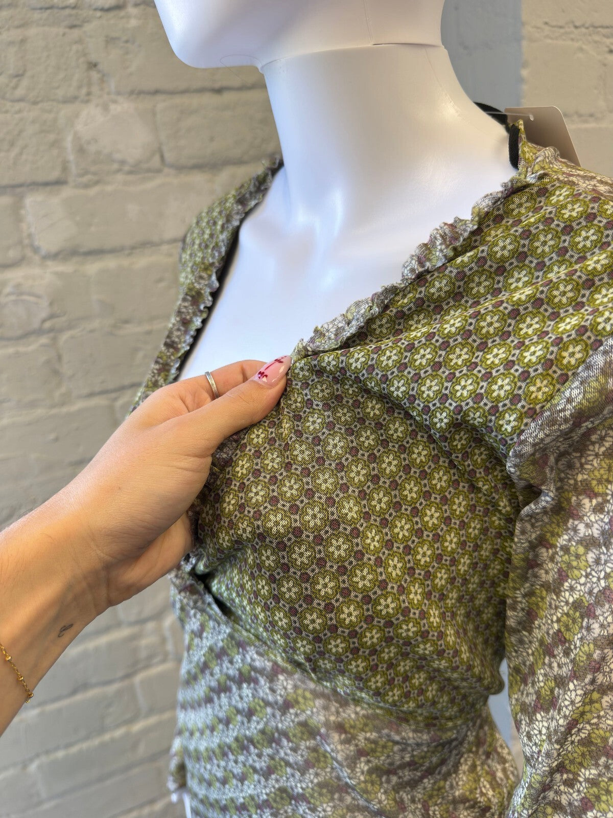 Vintage 90s Floral Mesh Pattern Co-ord