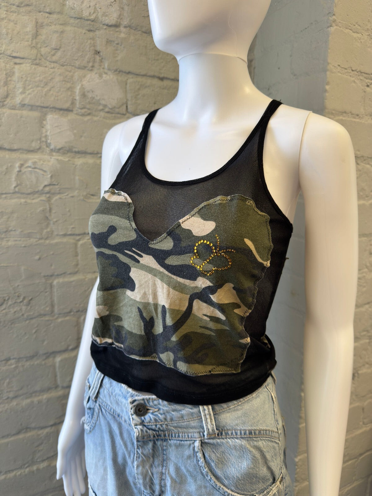 Camouflage Mesh Tank Top