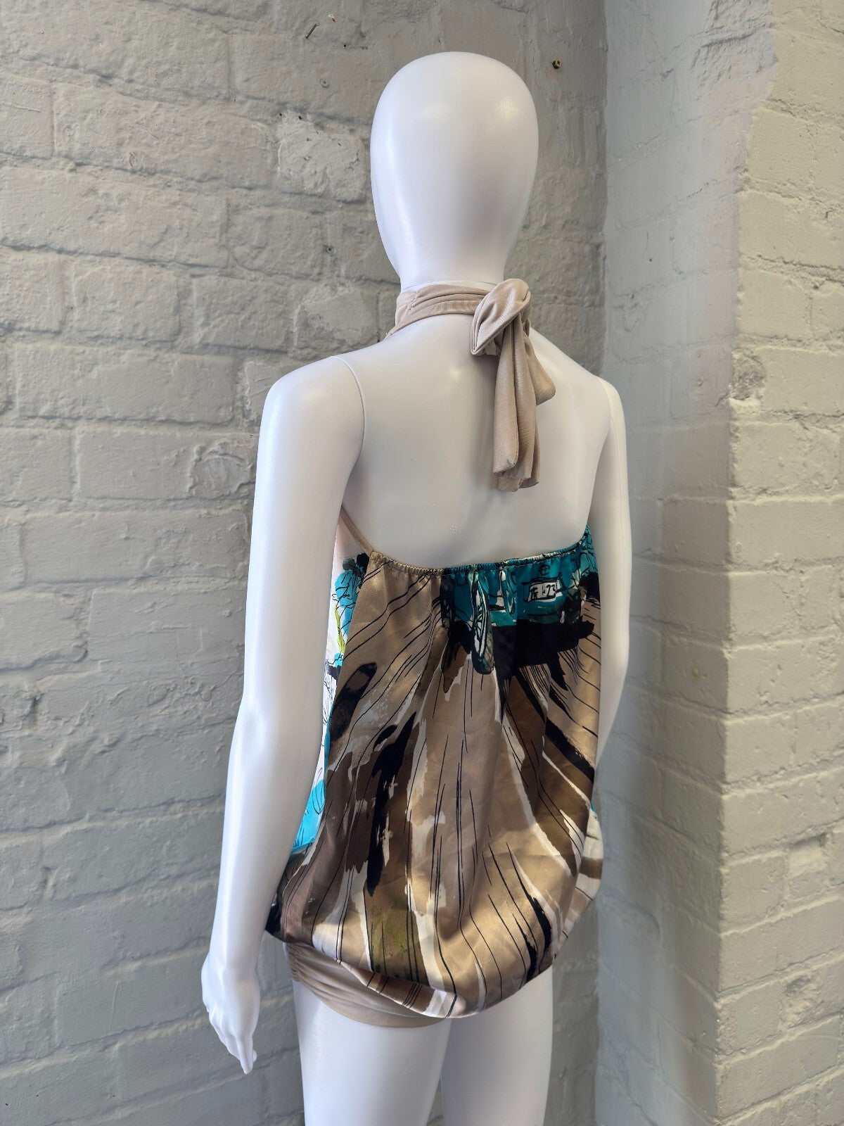 Vintage Satin Halter Neck Dress