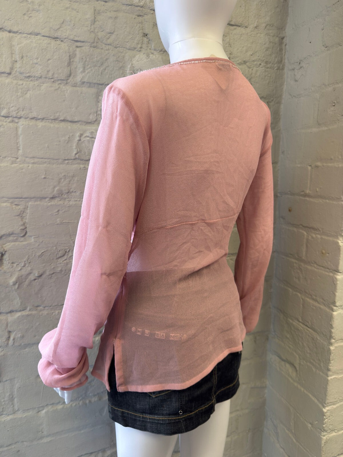 Motivi Pink Embroidered Long Sleeve Top
