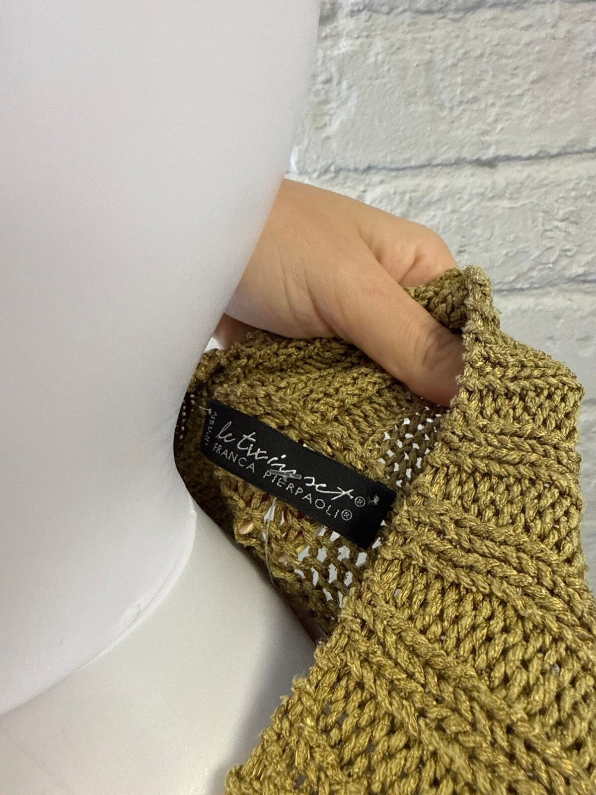 Twin Set Olive Green Cropped Knit Cardigan