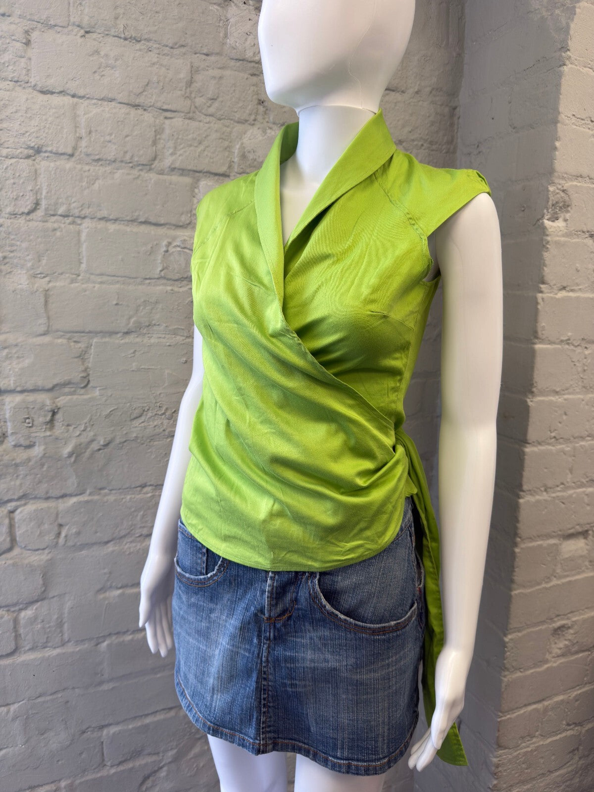 Italian Lime Green Wrap Top