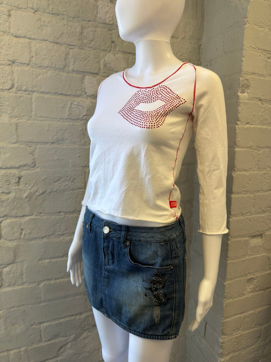 Phard White 90s Baby Tee