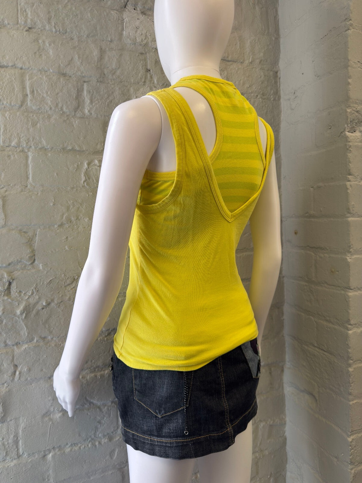 Yellow Double Layered Sleeveless Top