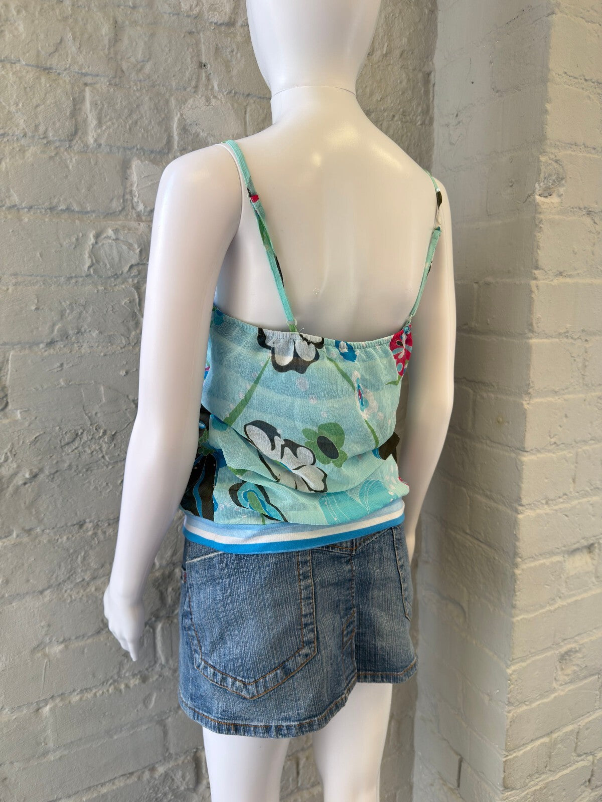 Floral Print Blue Cami Top