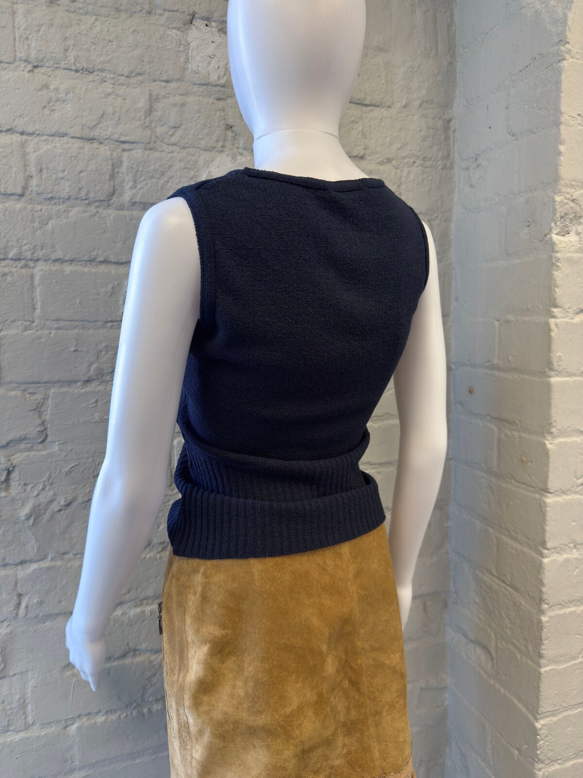 Navy Blue Knit Tank Top