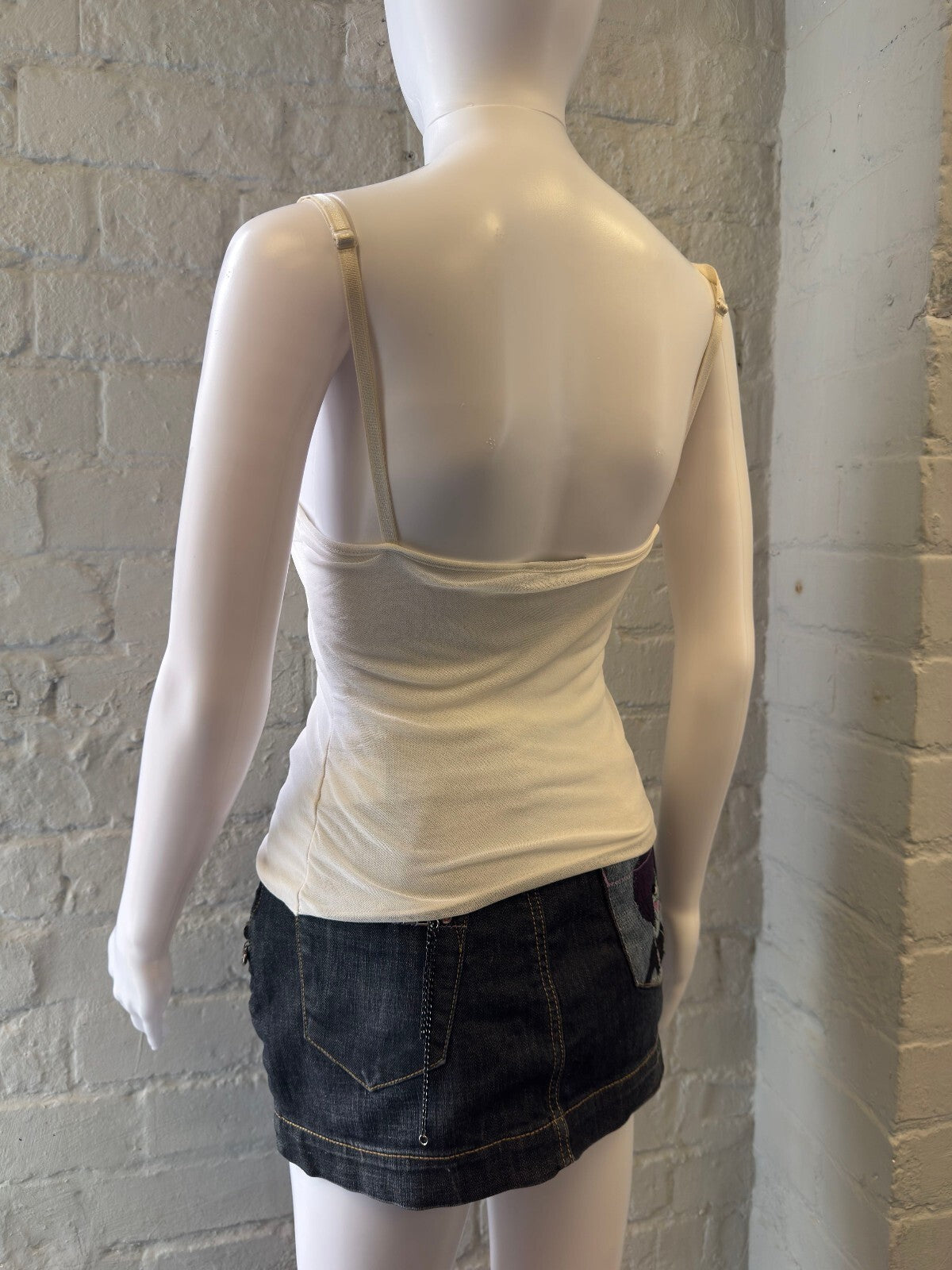 White Lace Detail Fitted Camisole Top