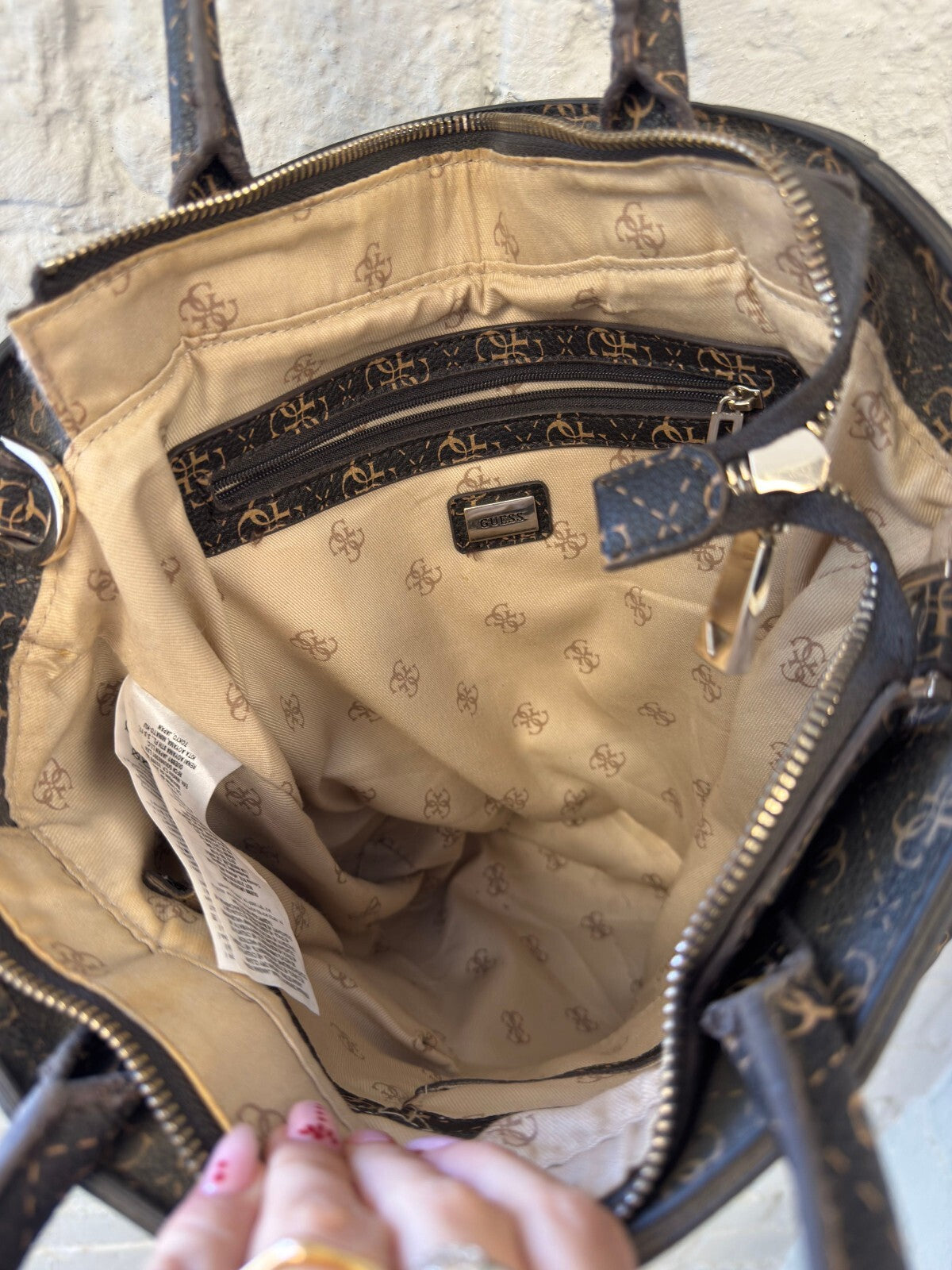 Guess Signature Logo Black Tote Bag