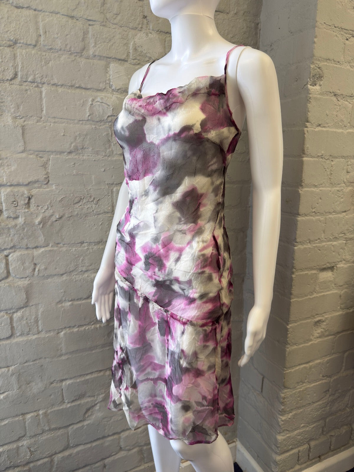 Liu Jo Italian Floral Print Mesh Slip Dress