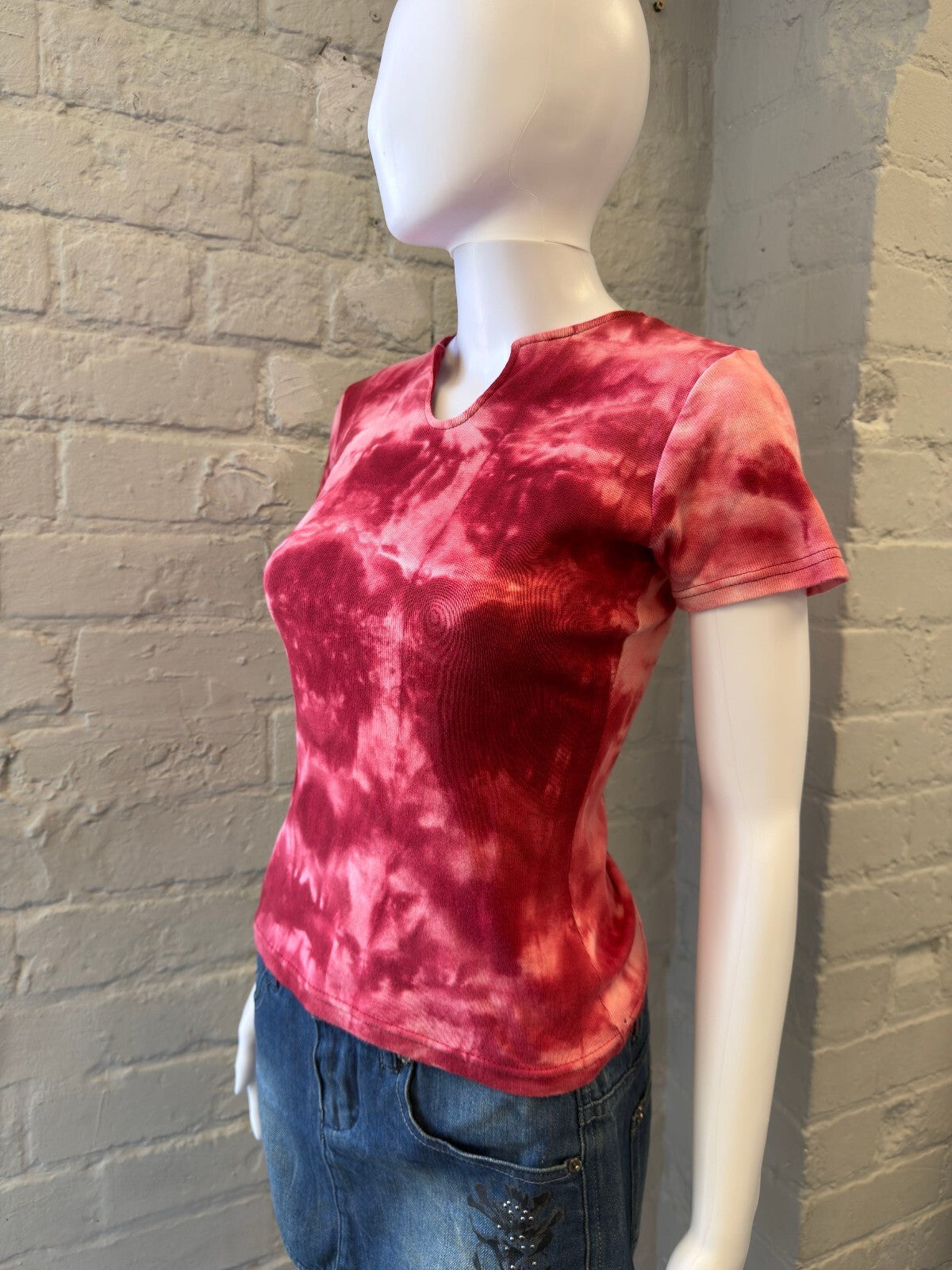 Red Tie-Dye Baby Tee
