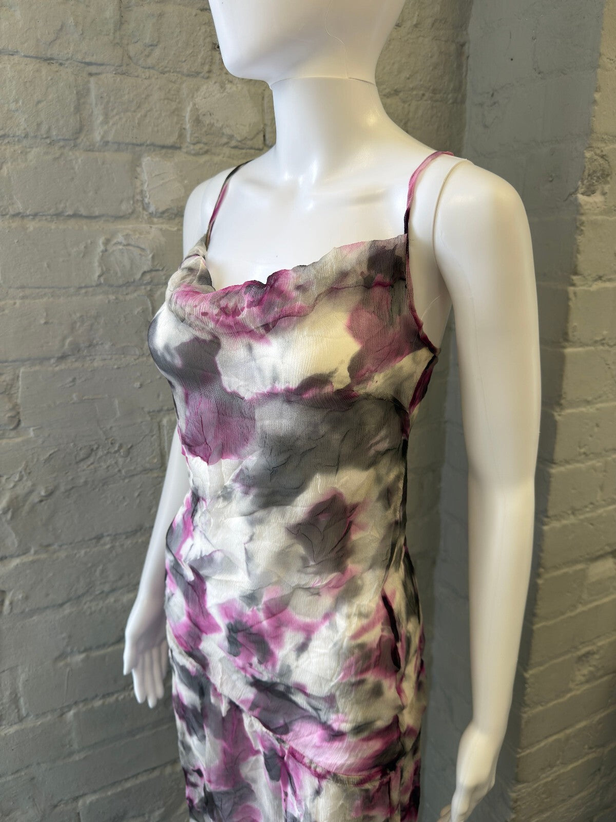 Liu Jo Italian Floral Print Mesh Slip Dress