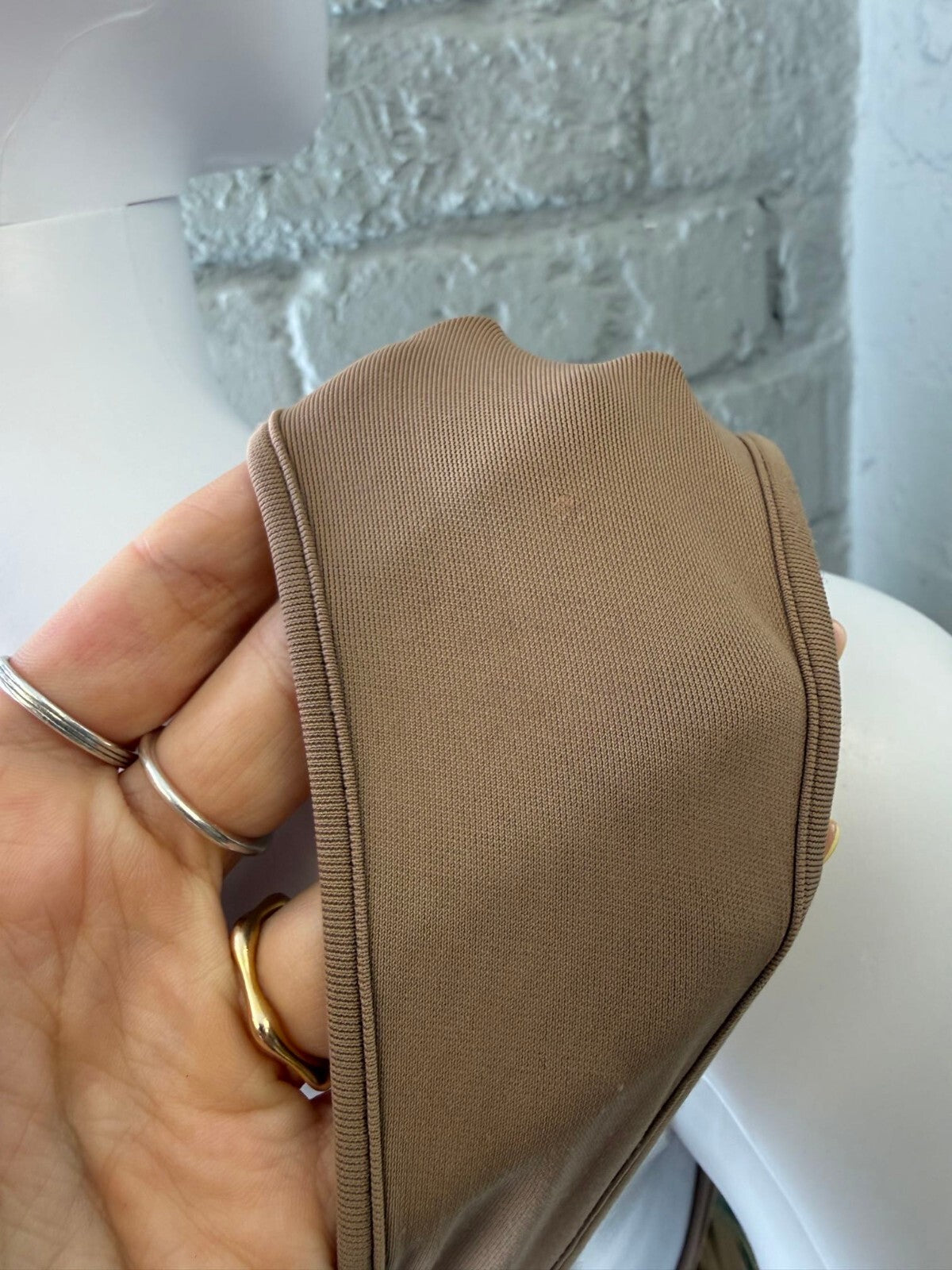 Blumarine Brown Stretch Tank Top with Ring Detail