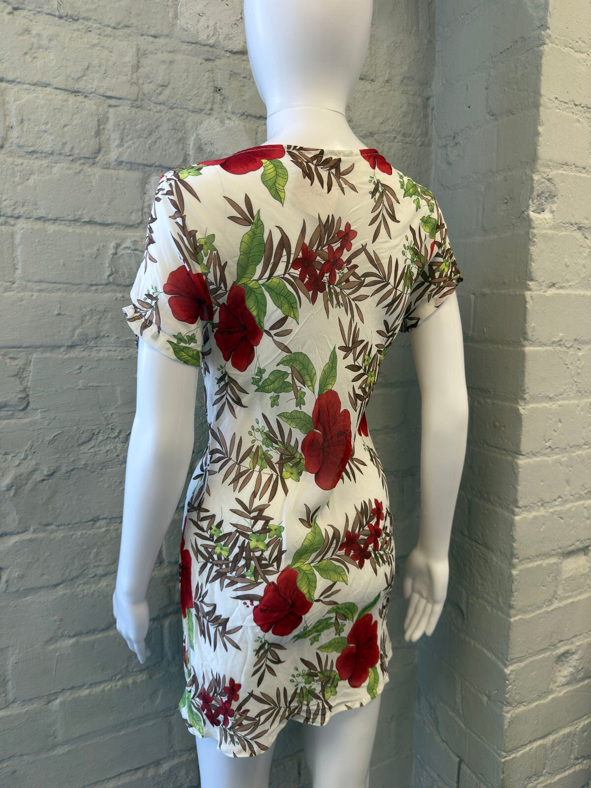 Floral Print Mesh Mini Dress