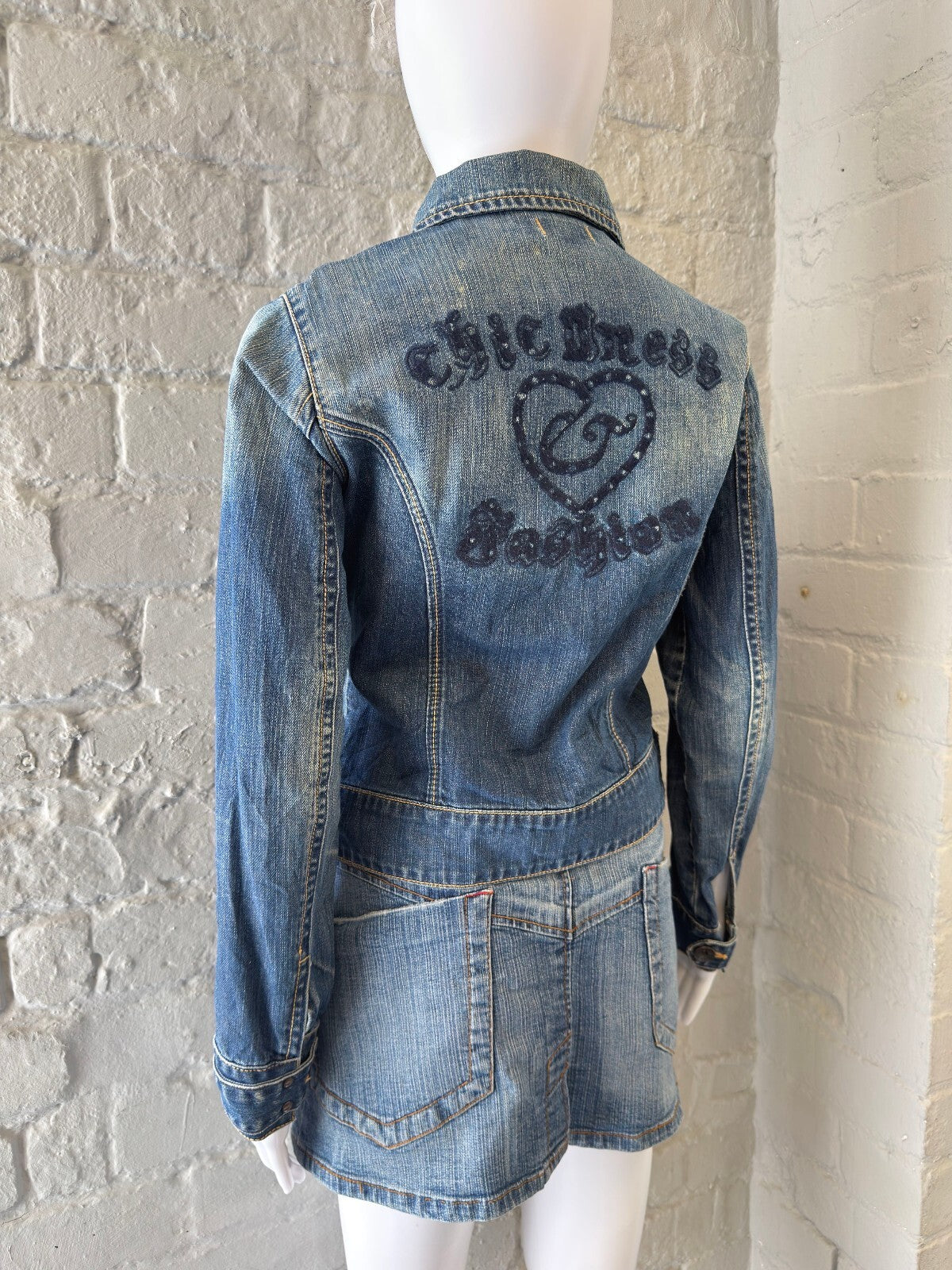 Y2K Military Blue Denim Jacket