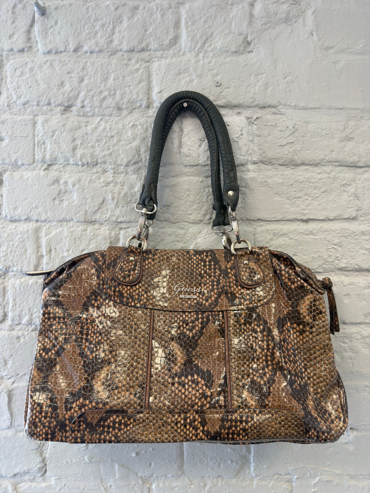Guess Brown Snake Print Handbag