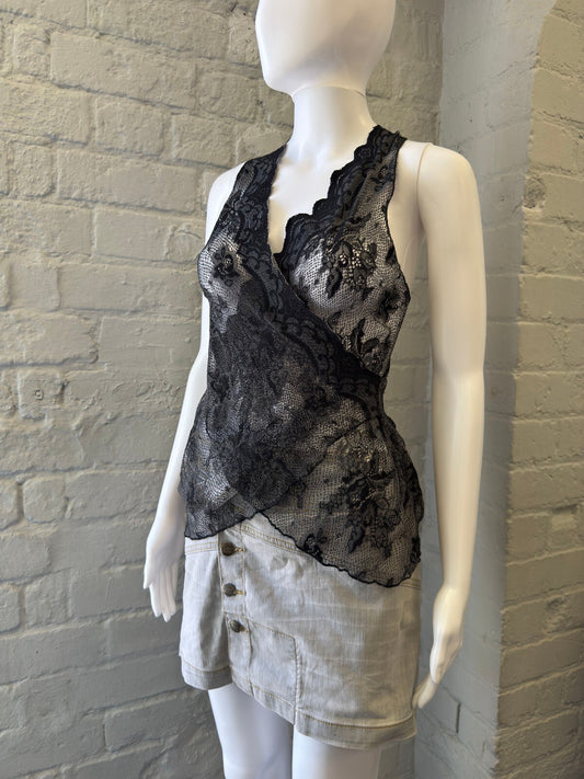 Promod Black Lace Tank Top