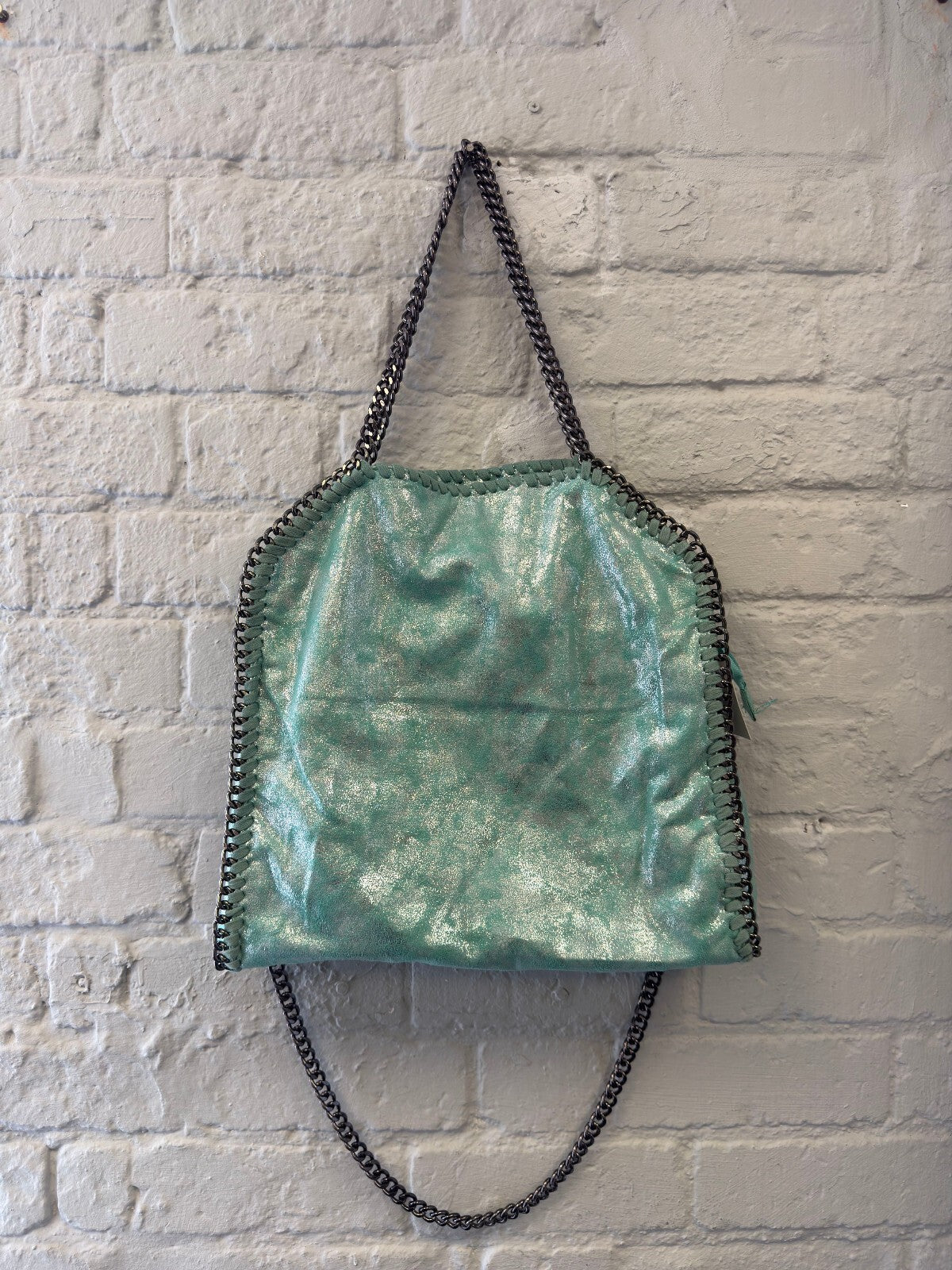 Turquoise Metallic Chain Detail Shoulder Bag