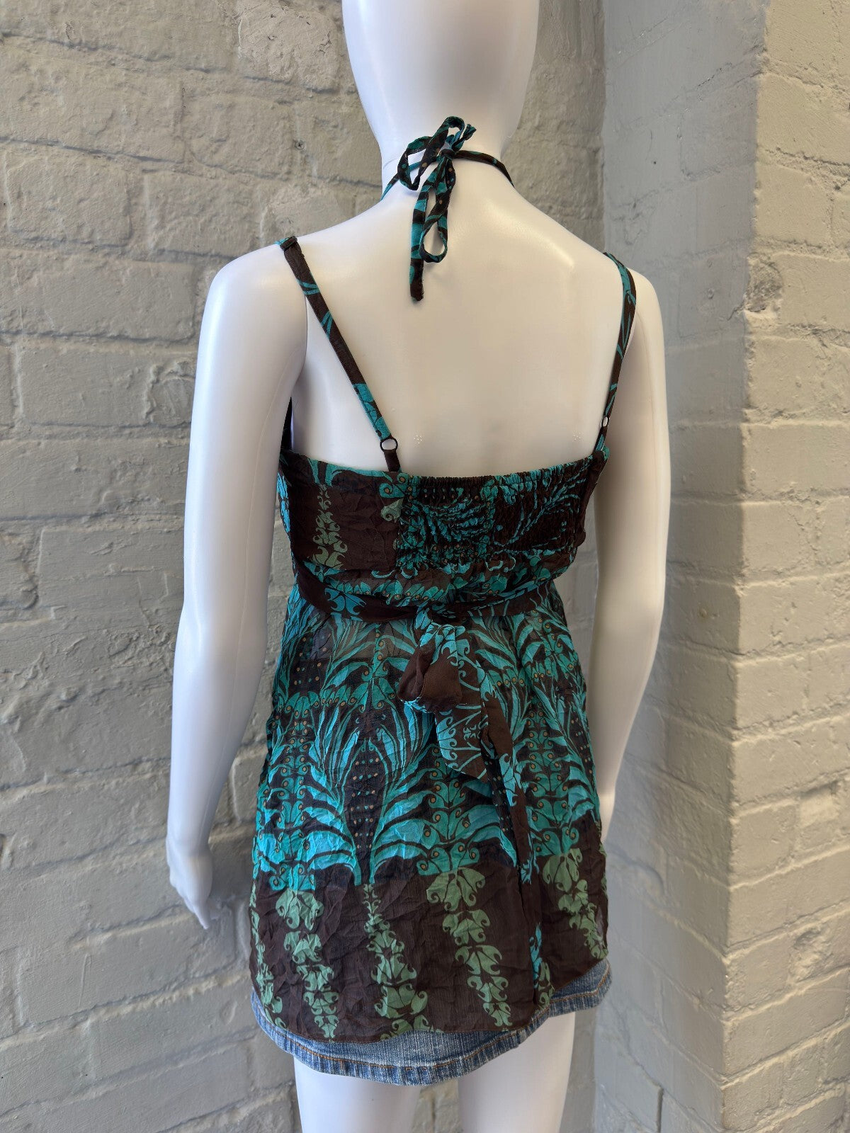 BAY Brown and Turquoise Halter Neck
