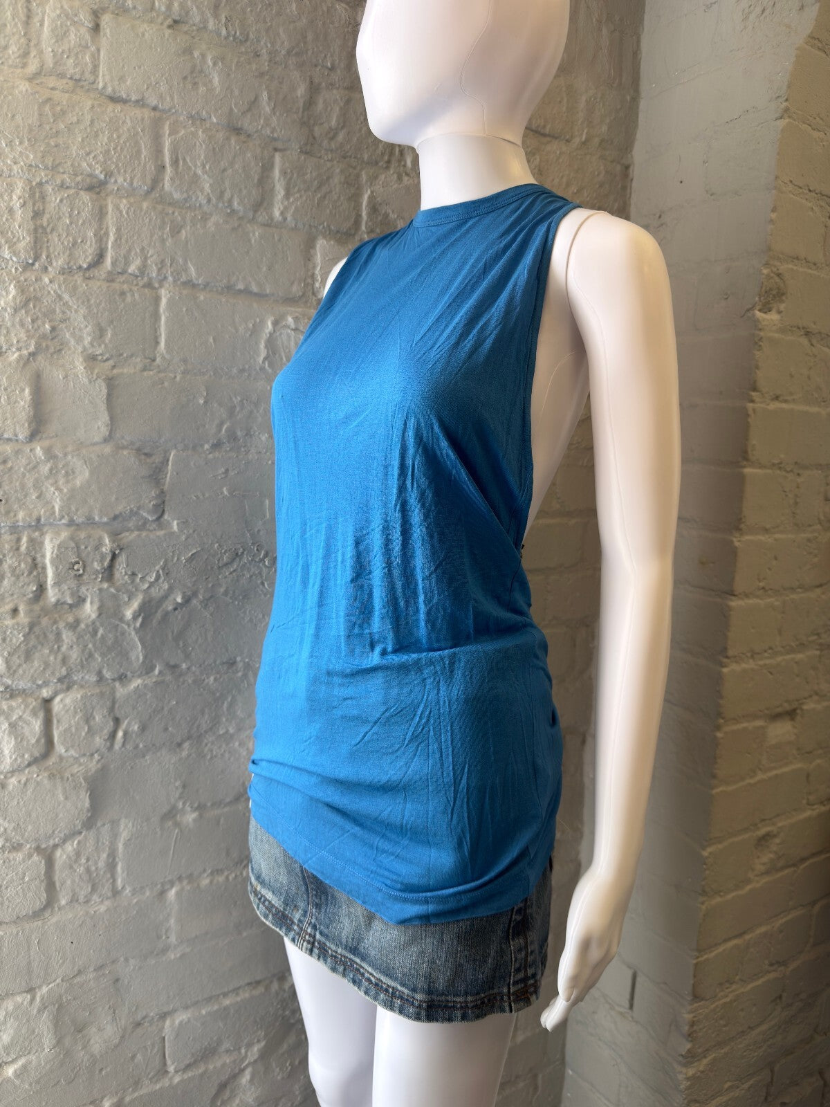 Miss Sixty Blue Tank Top with Studded Back Detail