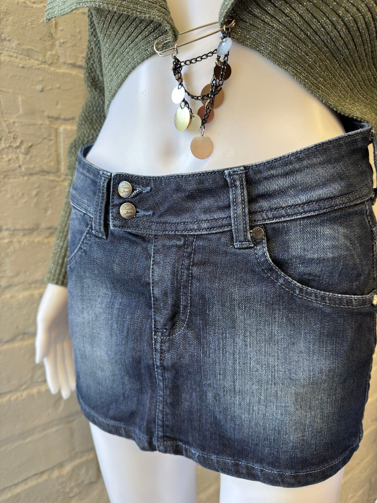 Kocca Denim Mini Skirt with Studded Back Pockets