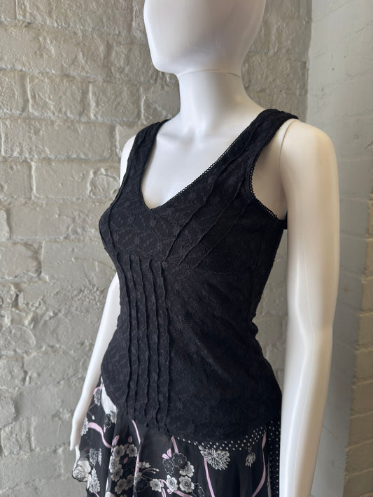 Miss Chievous Black Lace Sleeveless Top