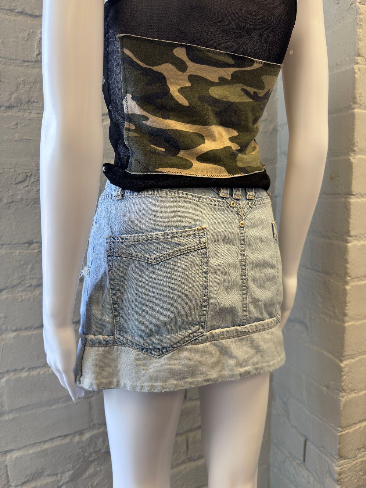 Please Me Light Blue Denim Mini Skirt