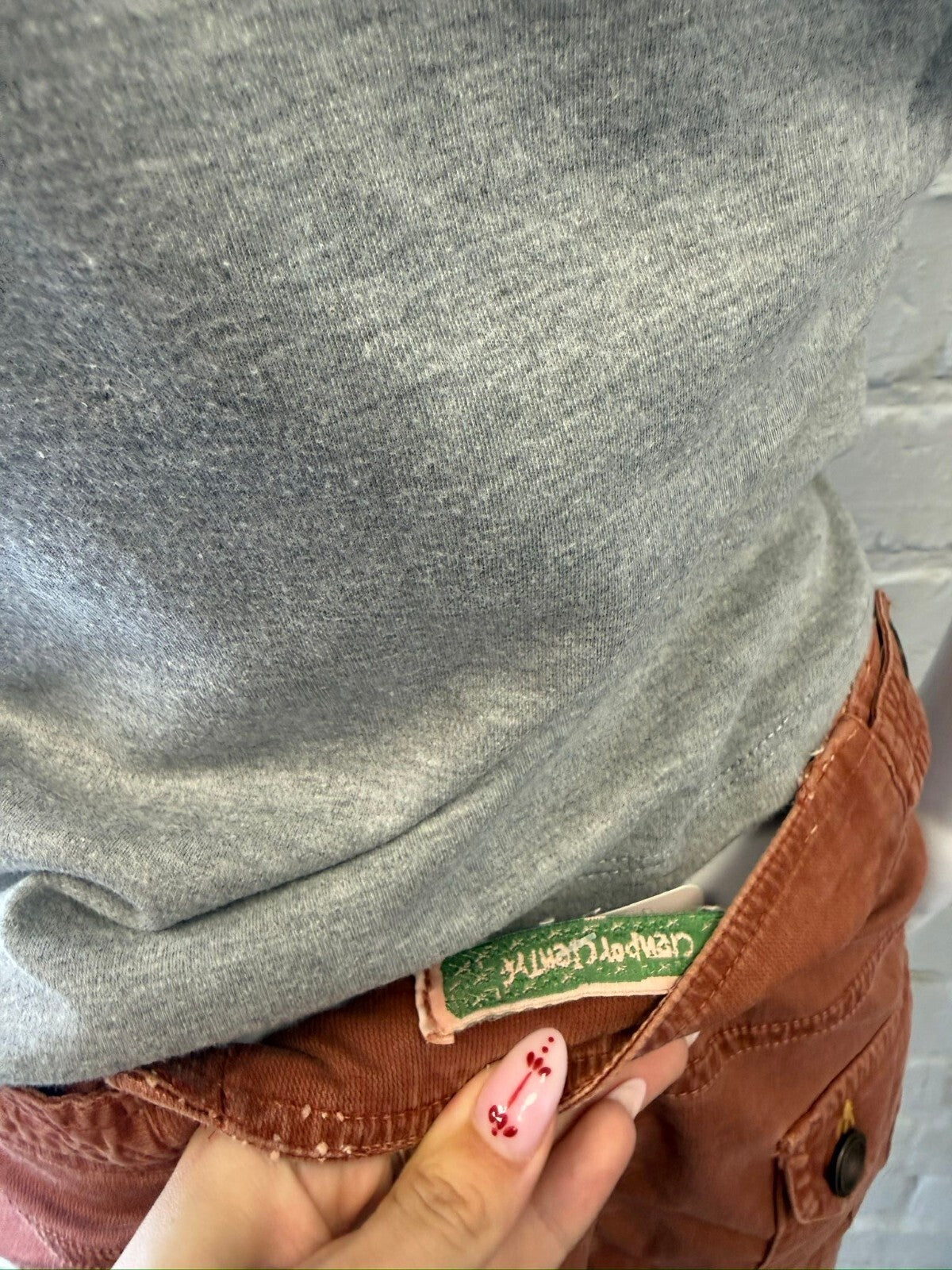 Rust Orange Cargo Mini Skirt